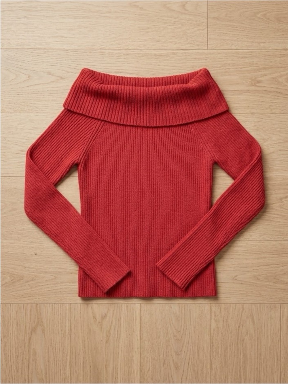 art class Red Off-Shoulder Ribbed Knit Top for Kids